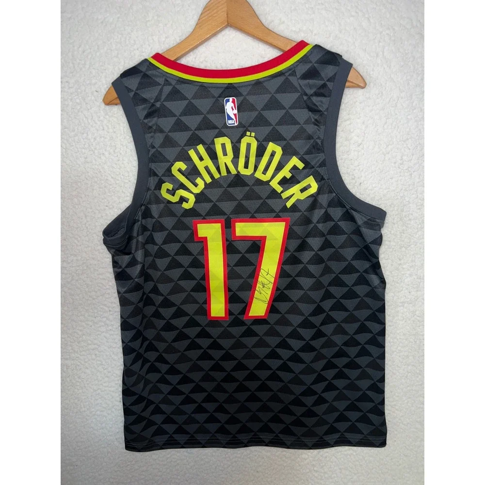 Nike Atlanta Hawks Dennis Schroder 17 Signed Swingman Jersey Mens 48 Large Black